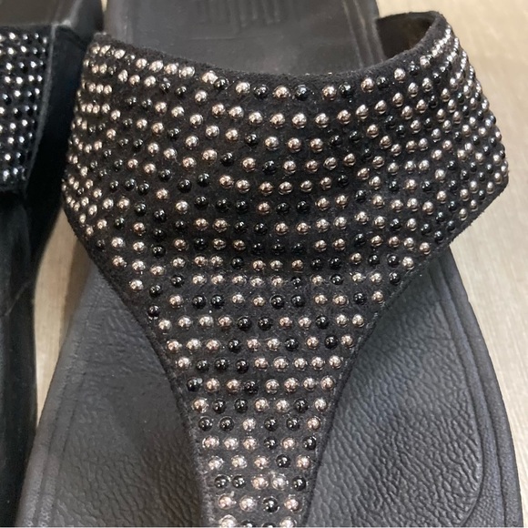 FITFLOP Sz 9 Flare Front Post Thong Rounded Studs Comfort Sole Sandals - Picture 3 of 11